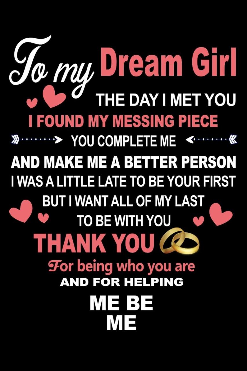 Buy To My Dream Girl The Day I Met You I Found My Missing Piece: Cute  Valentines Day Gifts For Girlfriend Sweetheart Wifey Wife Lover Girl Honey  Couples ... Valentines Day Gifts