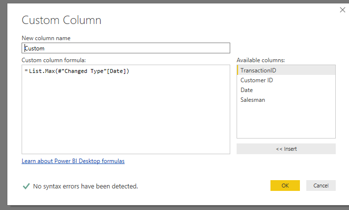 Solved: Power Query: List.Max Doesn'T Work On Date - Microsoft Power Bi  Community