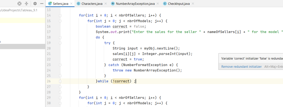 Java - Try / Catch In A Do-While Loop To Check User Input (Array) - Wrong  Boolean Initialization And Position - Stack Overflow