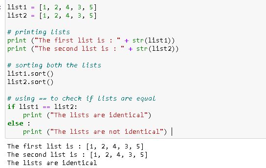 How Do You Compare Two Lists In Python? | Digital Education : Martcost.Com